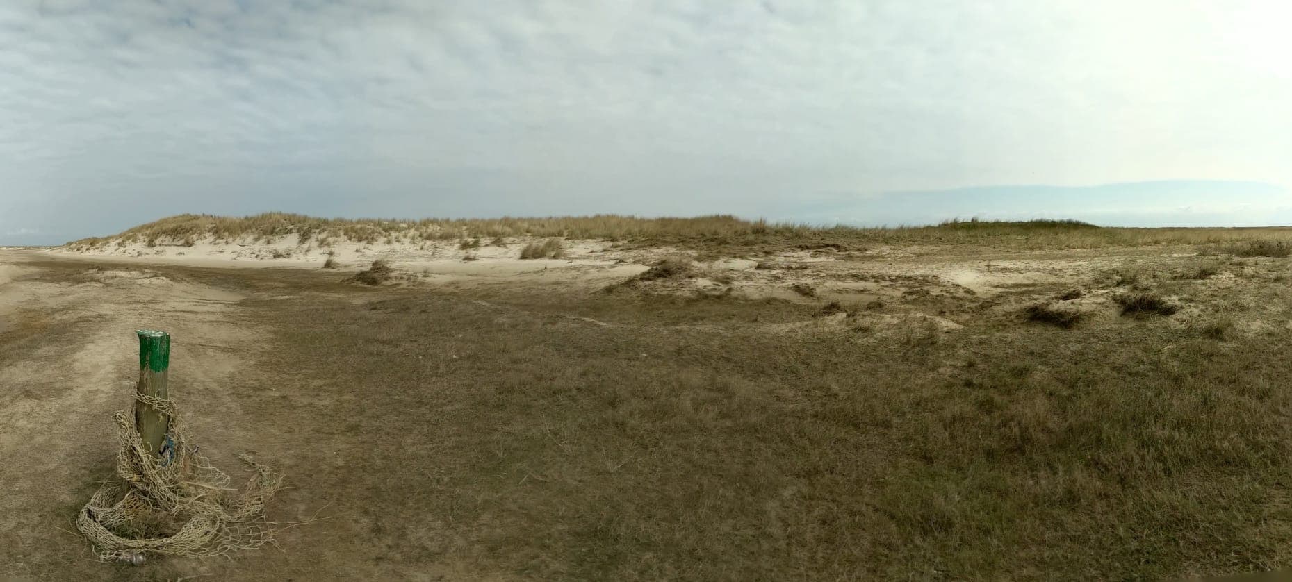 Bild von einem Pfahl am Strand